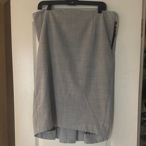 Express Elegant Gray Midi Skirt